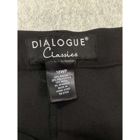Dialogue Classics Trousers WMNS 18WP Pleated Wide-Leg High Rise Wool Blend Black - Picture 3 of 11